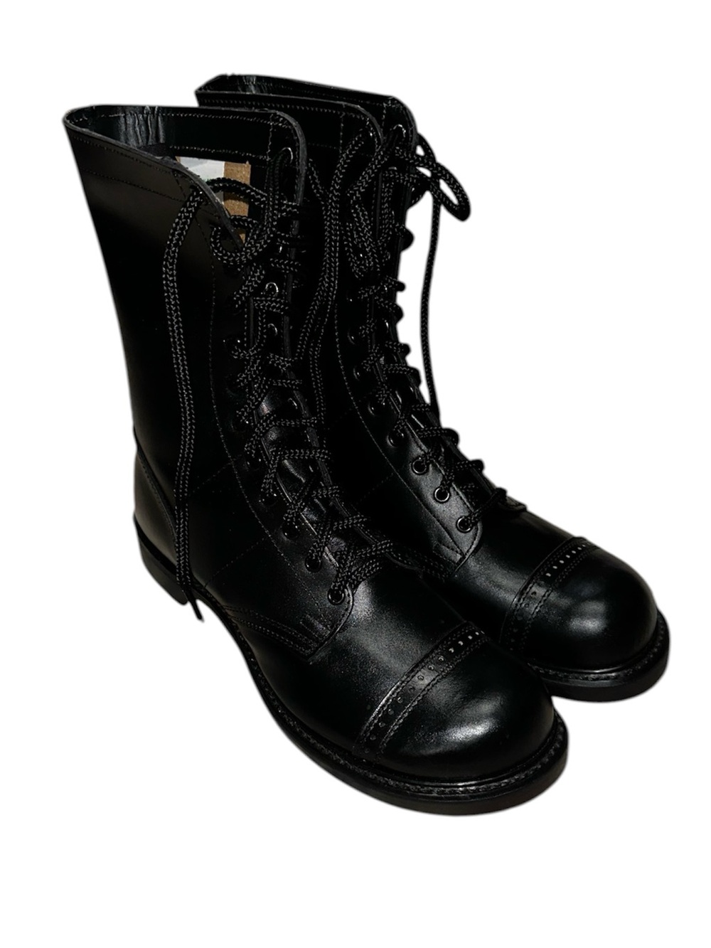 HH Brand Double H 975 Military Combat Jump Boots Cap Toe Upper Leather USA 9.5 D
